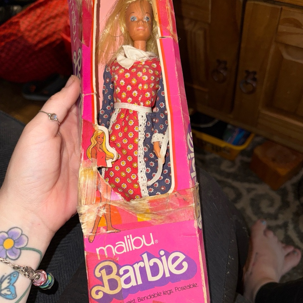 Barbie Malibu Doll in Red and Blue Dress